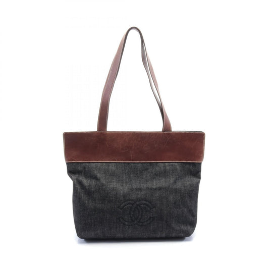 Chanel Coco Mark Denim Leather Tote Bag