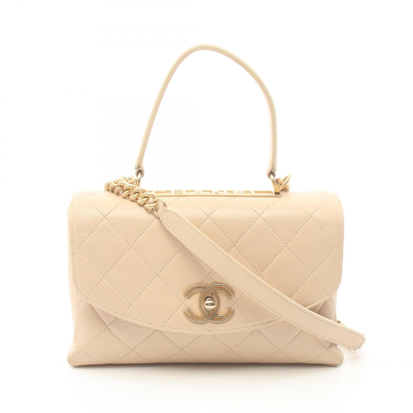 Chanel Matelasse Lambskin Handbag Beige