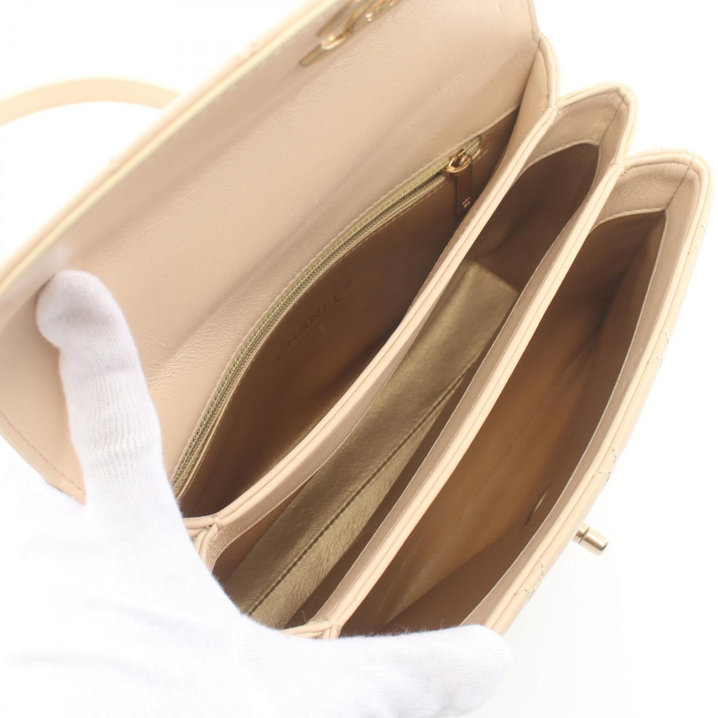 Chanel Matelasse Lambskin Handbag Beige