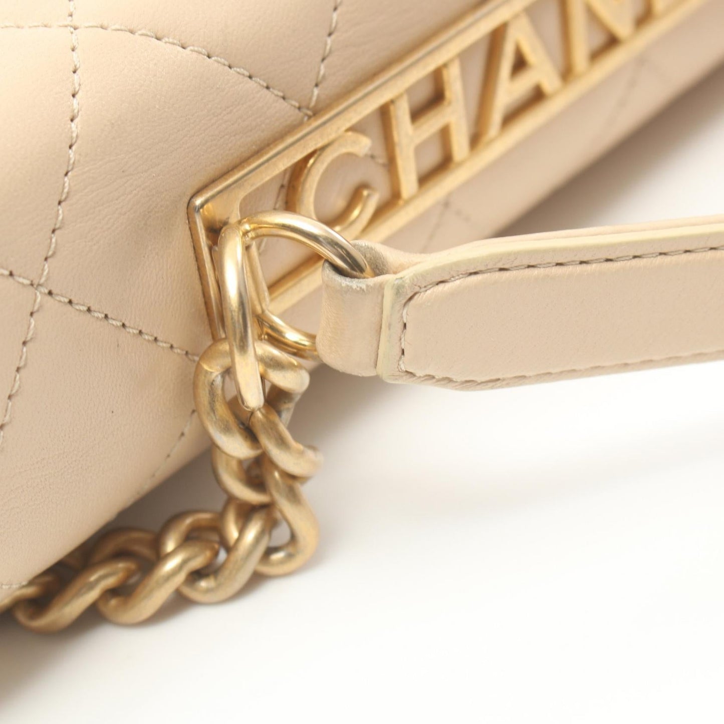 Chanel Matelasse Lambskin Handbag Beige