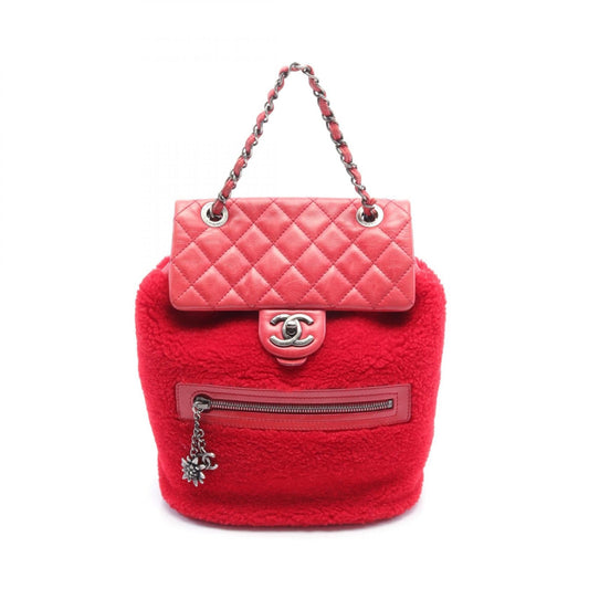 Chanel Shearling Mountain Backpack Natural Material Backpack in New Condition