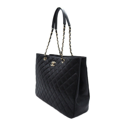 Chanel Chain Tote Bag Caviar Leather Black
