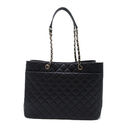 Chanel Chain Tote Bag Caviar Leather Black