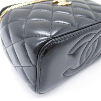 Chanel Chain Vanity Bag Black Leather