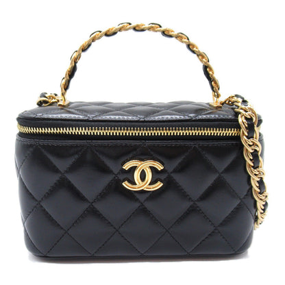 Chanel Chain Vanity Bag Black Leather