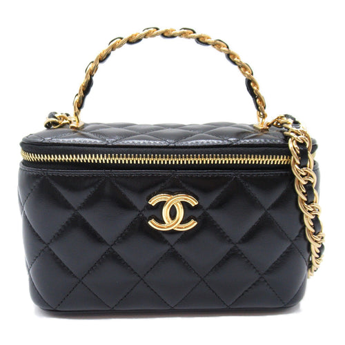 Chanel Chain Vanity Bag Black Leather