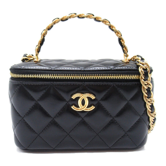Chanel Chain Vanity Bag Black Leather