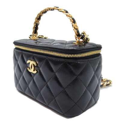 Chanel Chain Vanity Bag Black Leather
