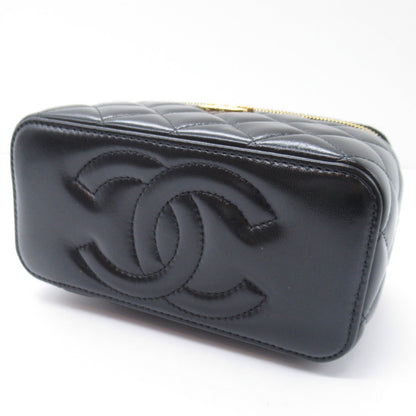 Chanel Chain Vanity Bag Black Leather