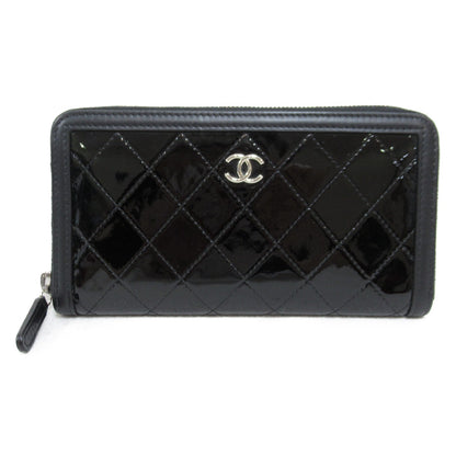 Chanel Black Enamel Round Wallet