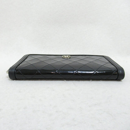 Chanel Black Enamel Round Wallet
