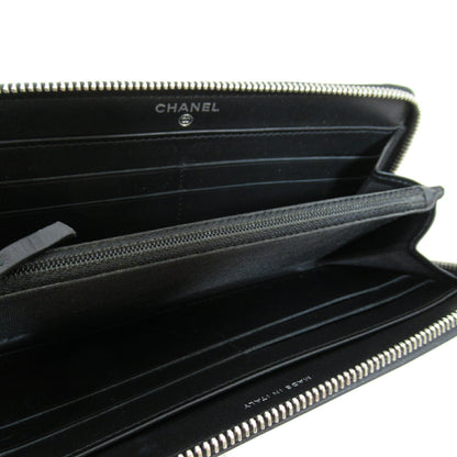 Chanel Black Enamel Round Wallet