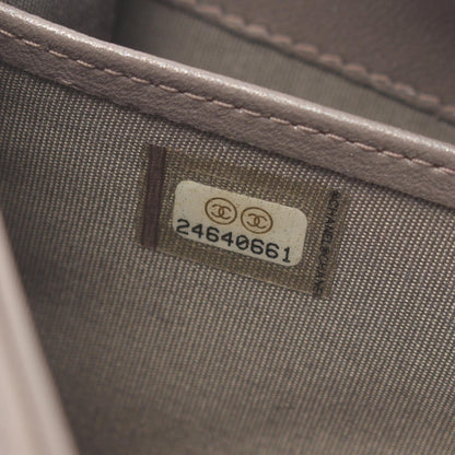 Chanel Matelasse Leather Long Wallet Gray