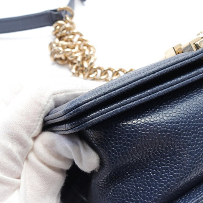 Chanel Boy Caviar Shoulder Bag Navy