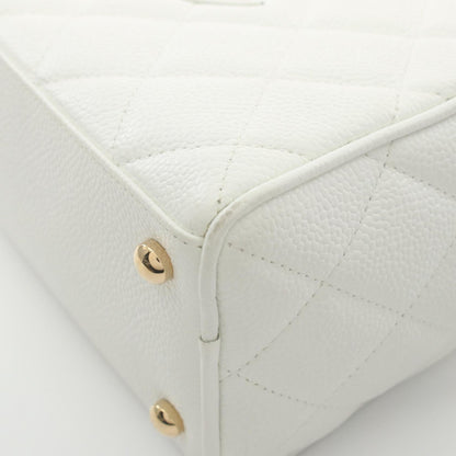 Chanel CC Quilted Caviar Bowling Bag Leather Handbag A20996 in New Condition