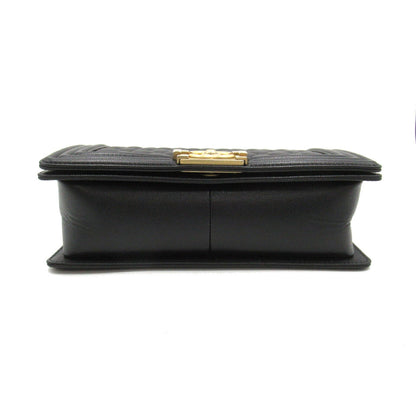 Chanel Boy Chain Shoulder Bag Black Caviar