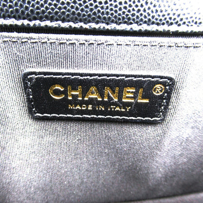 Chanel Boy Chain Shoulder Bag Black Caviar