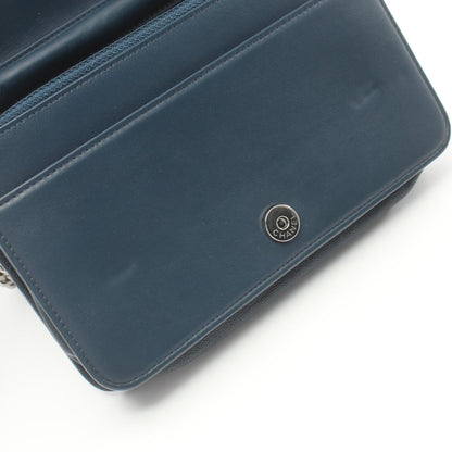 Chanel Boy Matelasse Shoulder Bag Navy