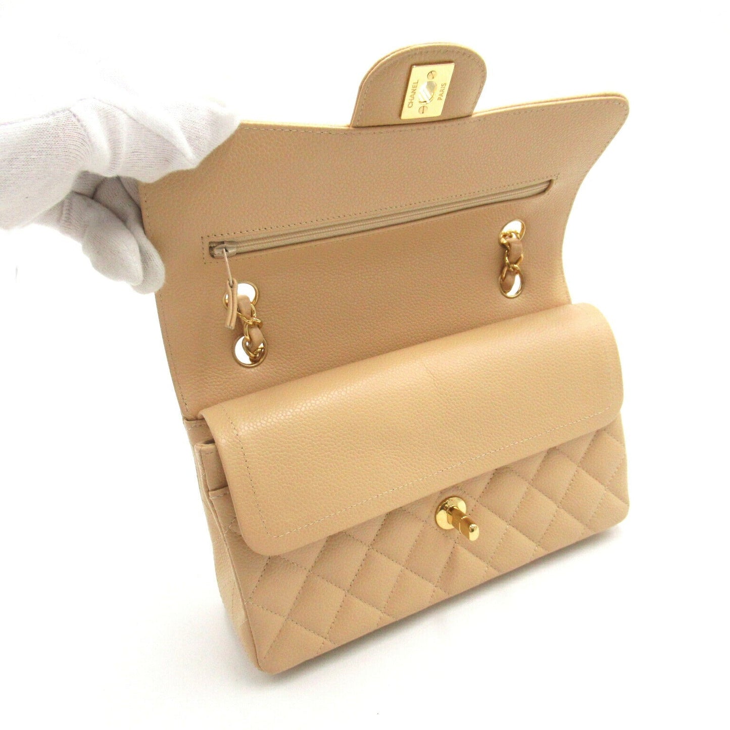 Chanel Caviar Skin Double Flap Shoulder Bag