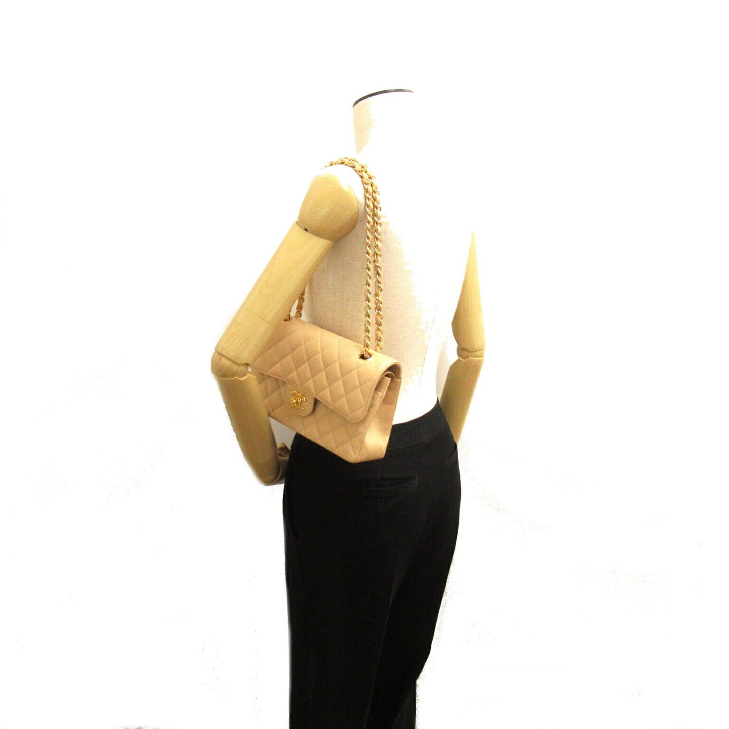 Chanel Caviar Skin Double Flap Shoulder Bag
