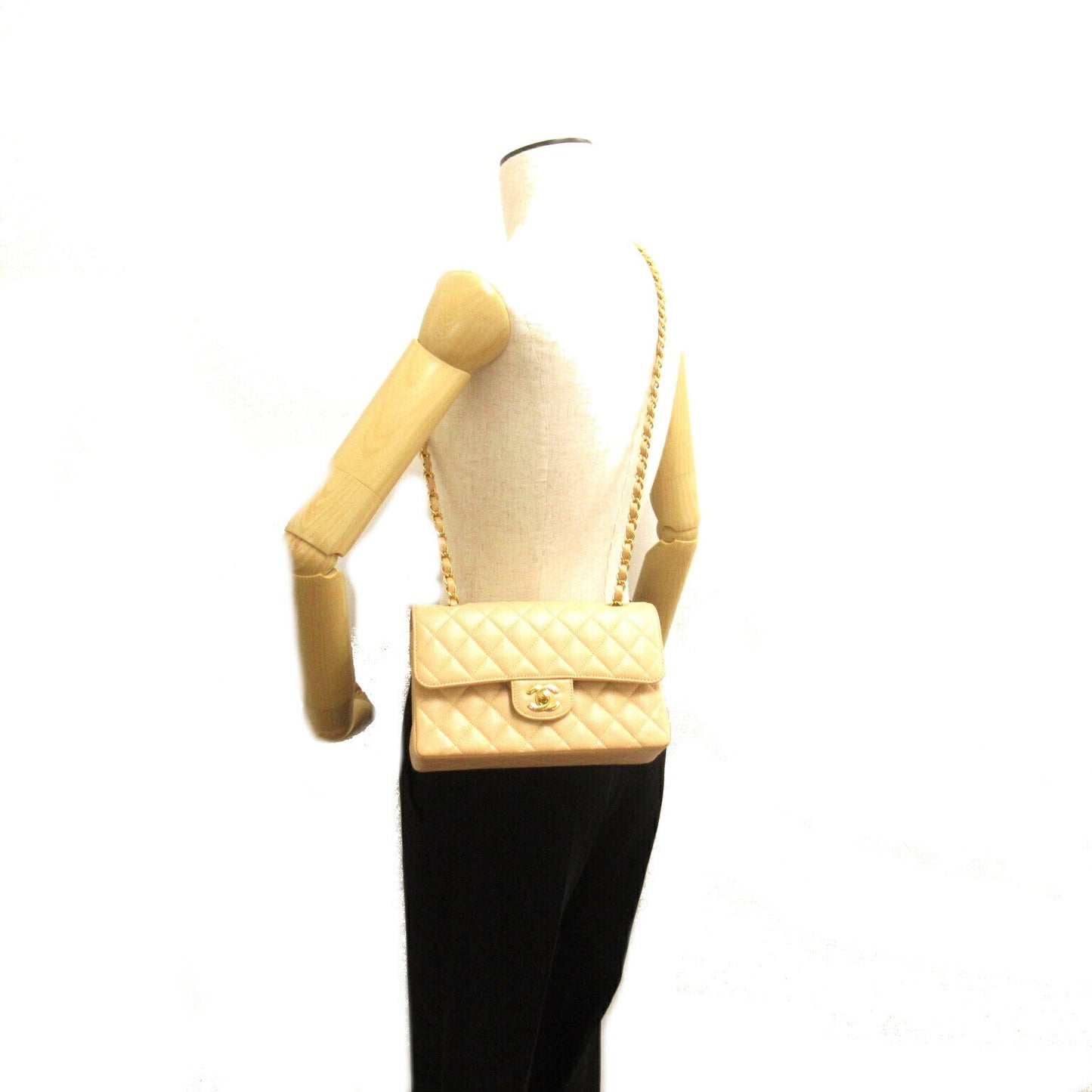 Chanel Caviar Skin Double Flap Shoulder Bag