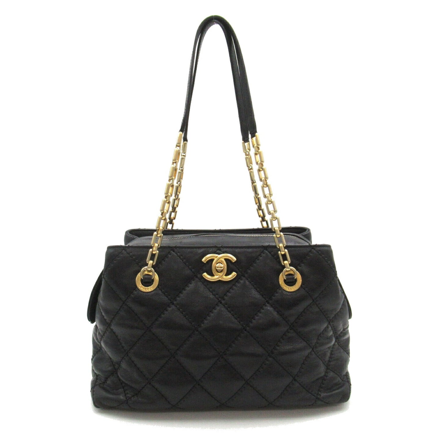 Chanel Leather Chain Tote Bag