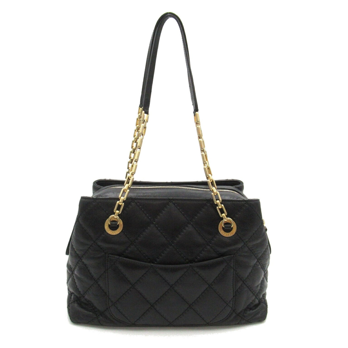 Chanel Leather Chain Tote Bag