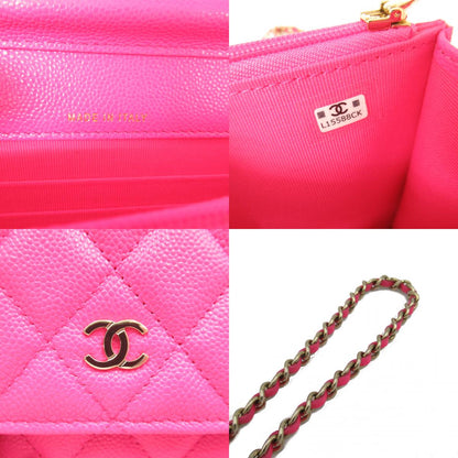 Chanel Caviar Skin Matelasse Chain Wallet Shoulder Bag