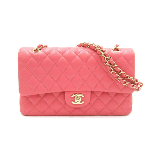 Chanel Caviar Double Flap Shoulder Bag Pink