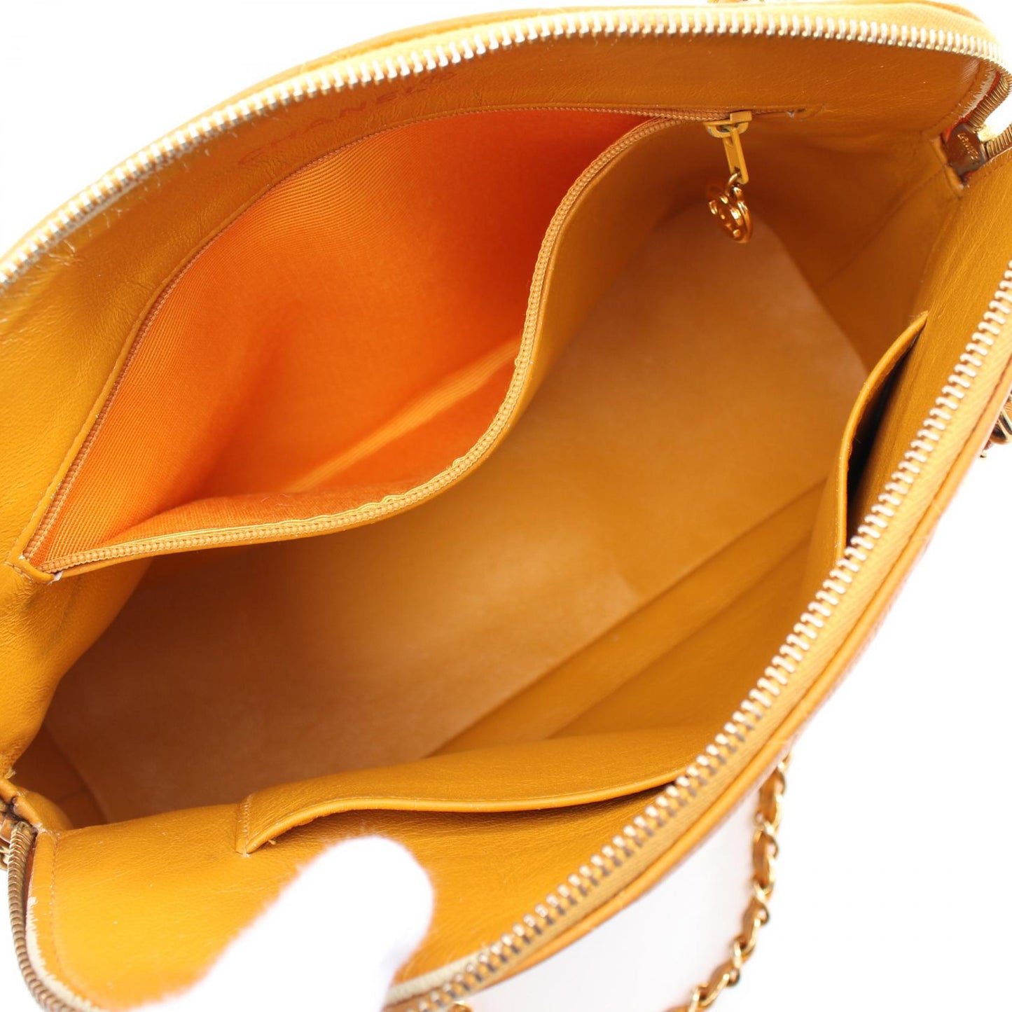 Chanel Caviar Skin Matelasse Shoulder Bag Yellow