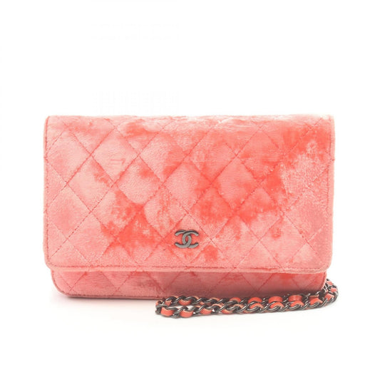 Chanel Quilted Velvet Chain Flap Bag Canvas Shoulder Bag in New Condition