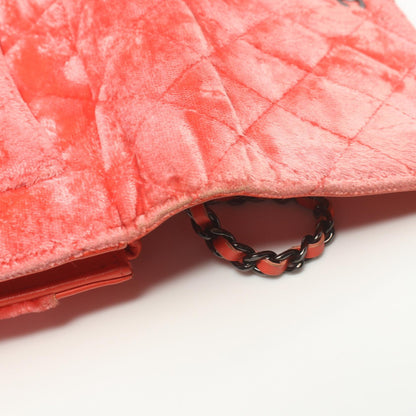 Chanel Quilted Velvet Chain Flap Bag Canvas Shoulder Bag in New Condition