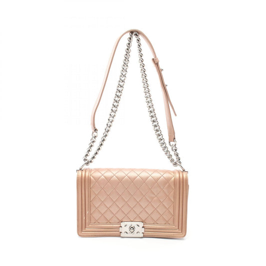 Chanel Boy Chanel Shoulder Bag Leather Shoulder Bag 92193 in New Condition