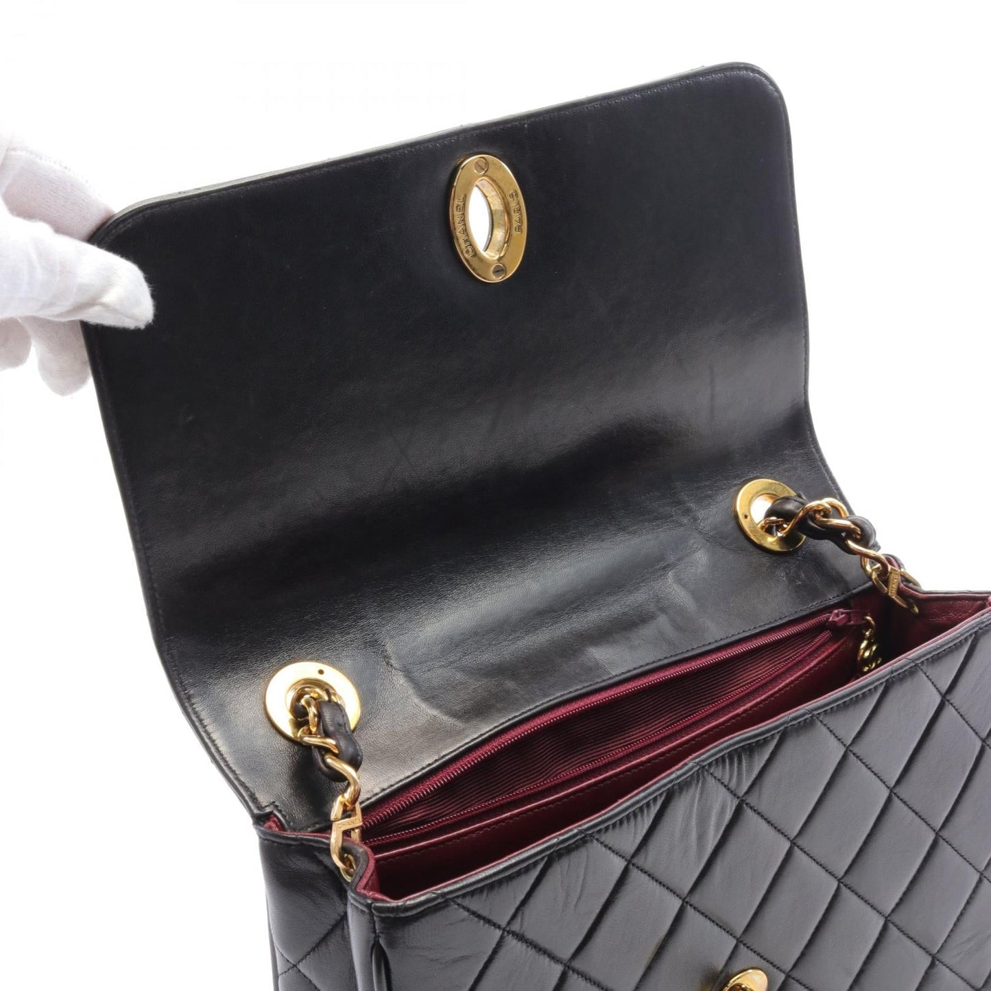 Chanel Matelasse Lambskin Shoulder Bag Black