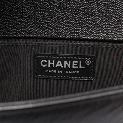 Chanel Boy Caviar Shoulder Bag Black