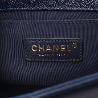 Chanel Boy Caviar Shoulder Bag Navy A676851
