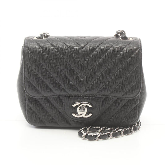 Chanel Chevron V-Stitch Caviar Shoulder Bag