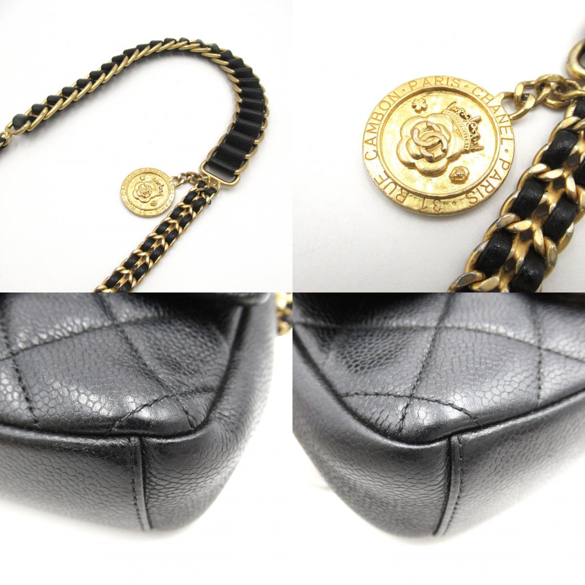 Chanel Mini Matelasse Chain Shoulder Bag Black