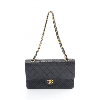 Chanel Matelasse W Flap Shoulder Bag Black