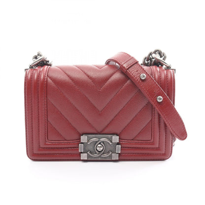 Chanel Boy V-Stitch Caviar Shoulder Bag