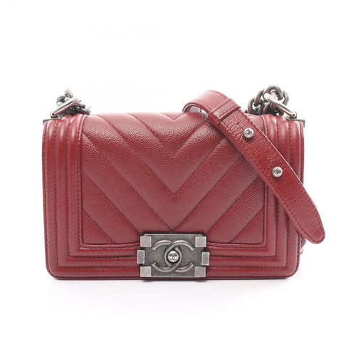 Chanel Boy V-Stitch Caviar Shoulder Bag