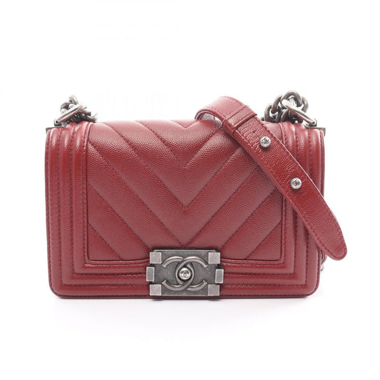 Chanel Boy V-Stitch Caviar Shoulder Bag