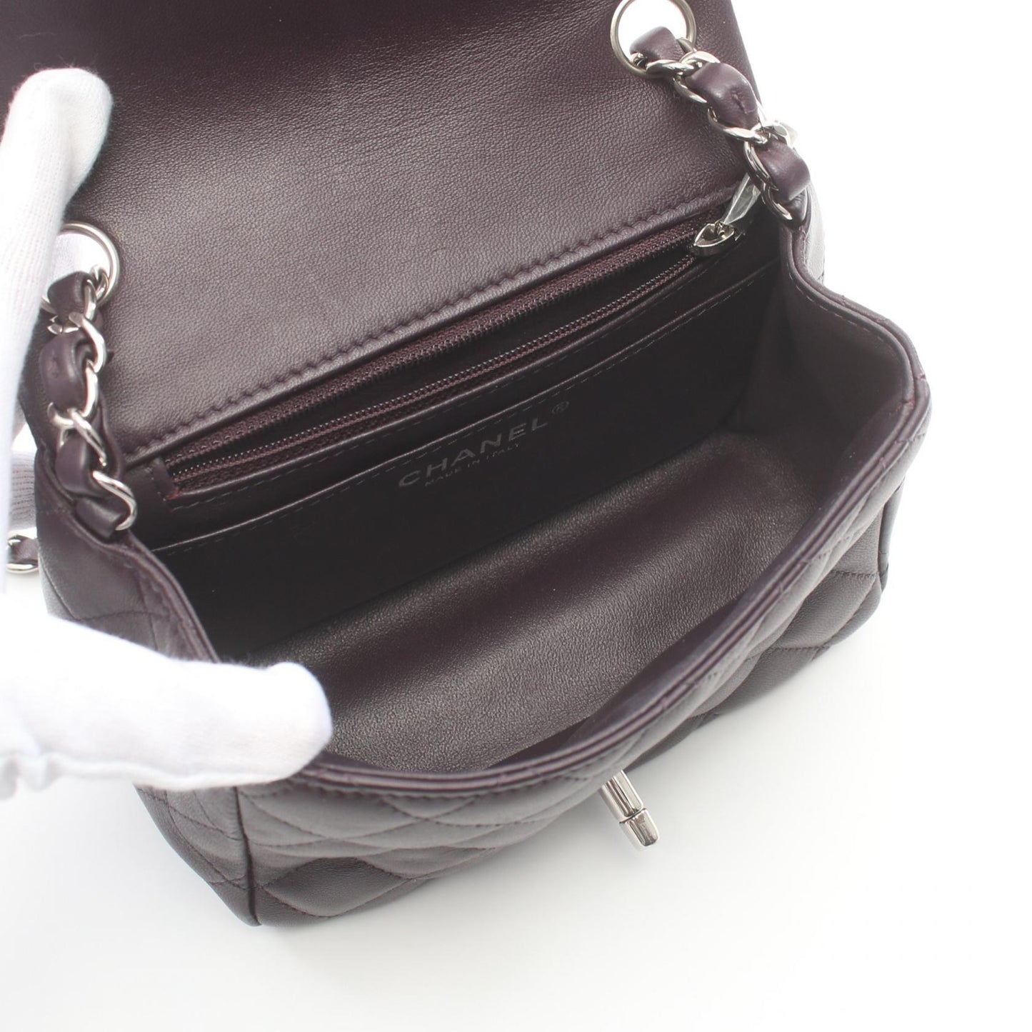 Chanel Mini Matelasse Shoulder Bag Purple