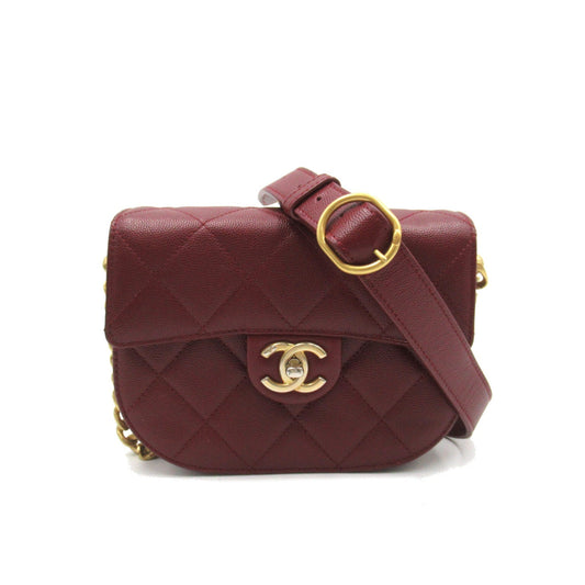 Chanel CC Quilted Caviar Crossbody Bag Leather Crossbody Bag AS2484