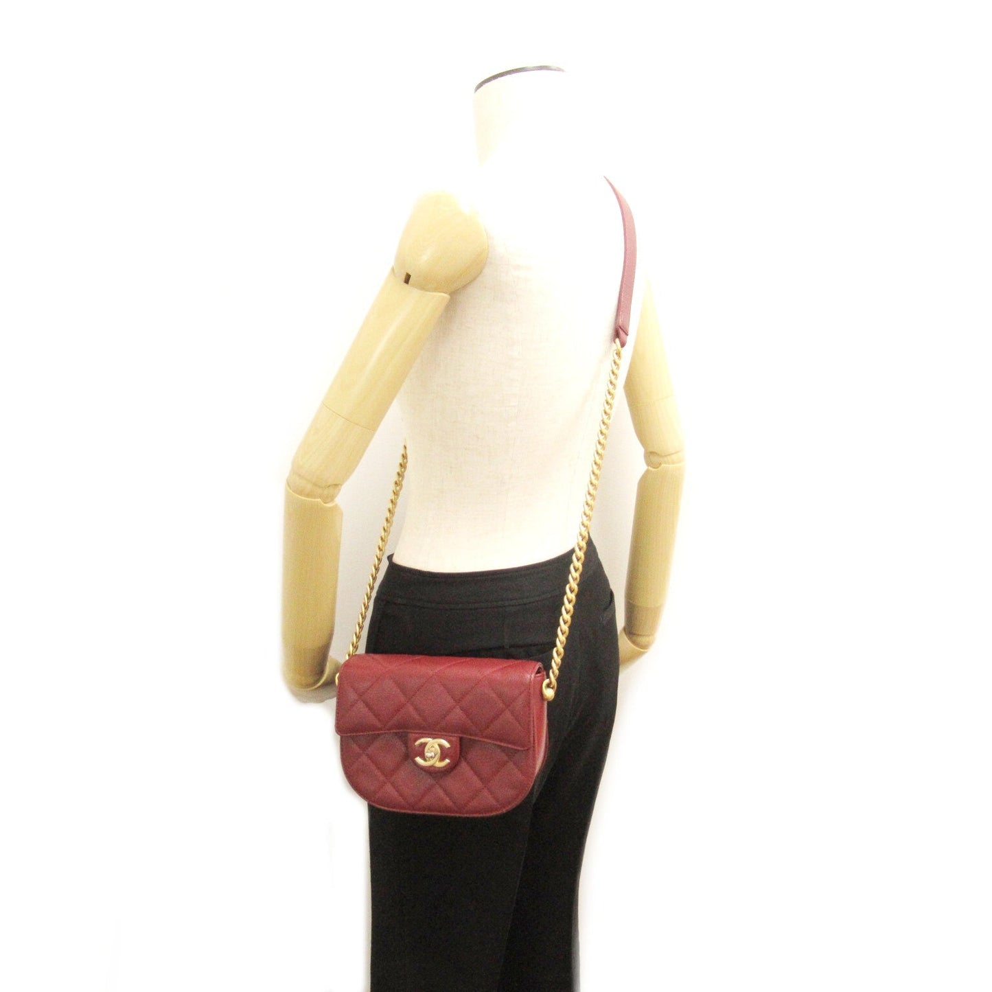 Chanel CC Quilted Caviar Crossbody Bag Leather Crossbody Bag AS2484