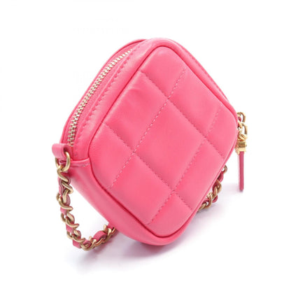 Chanel Quilted Leather Diamond Clutch with Chain Leather Crossbody Bag AP1926 in Great Condition