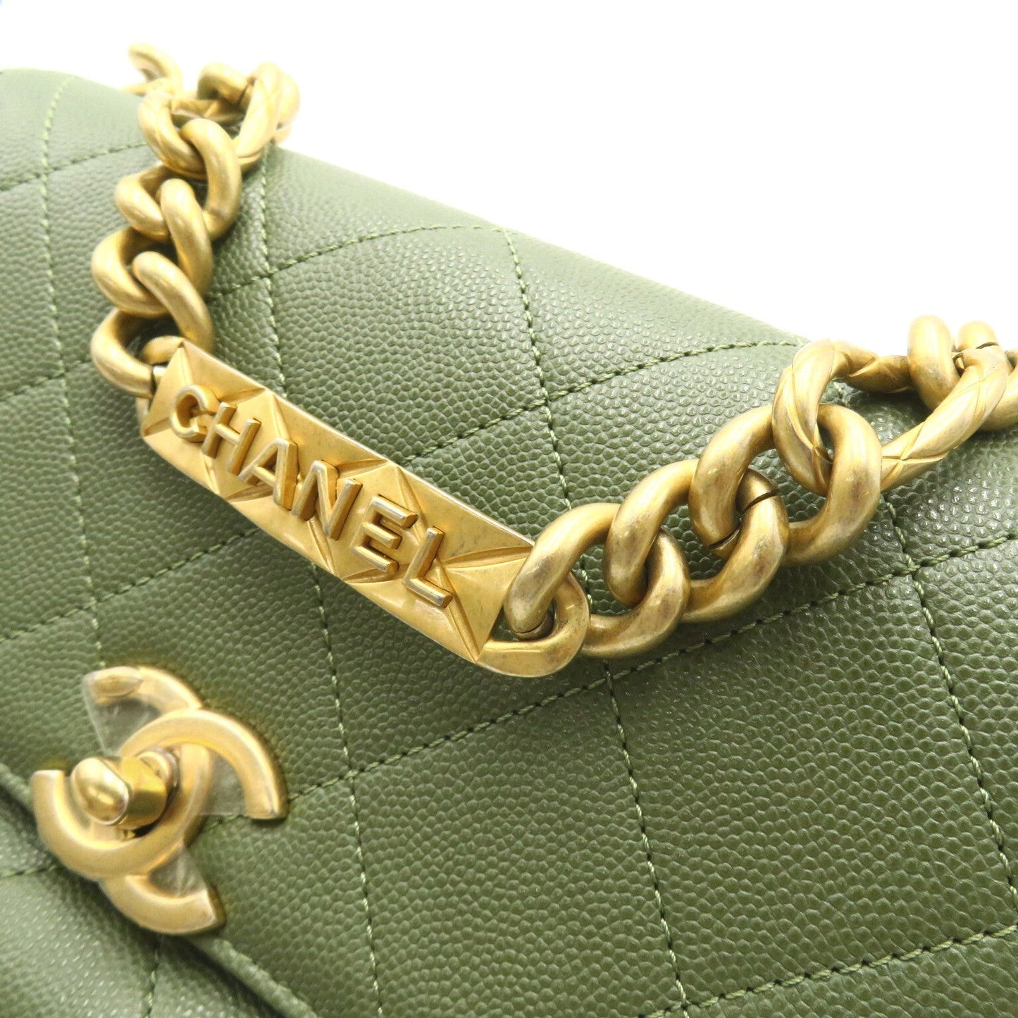 Chanel CC Caviar Matelasse Flap Crossbody Bag  Leather Shoulder Bag AS2711