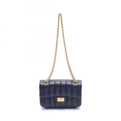 Chanel 2.55 Lambskin Shoulder Bag Navy