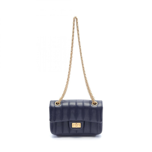 Chanel 2.55 Lambskin Shoulder Bag Navy