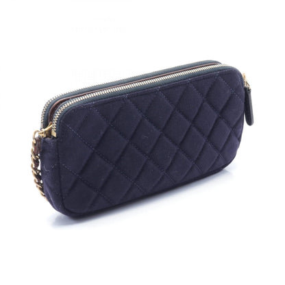 Chanel Quilted Canvas Wallet on Chain Canvas Shoulder Bag in New Condition